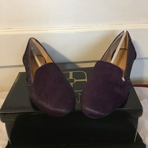 IMAN BERRY/PURPLE, PONY HAIR AND GLITTER FLATS 8.5